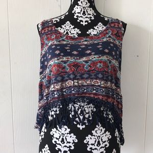 🍓red white and blue cropped tank top